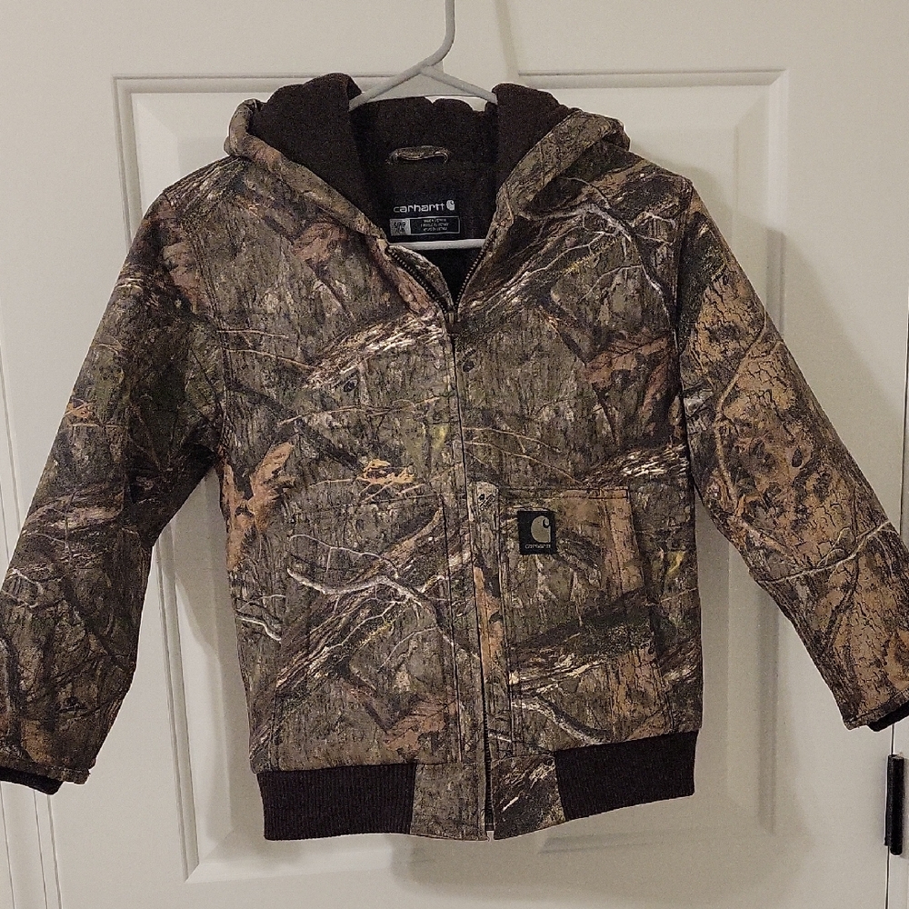 Great Condition Carhartt Camo Insulated Canvas Coat Size S (7/8)